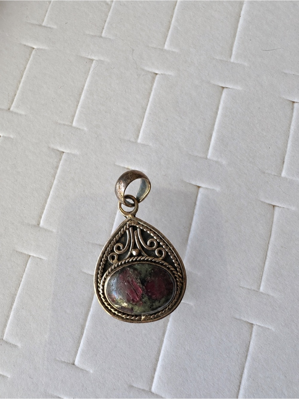 Vintage Eudialyte Pendant Sterling Silver